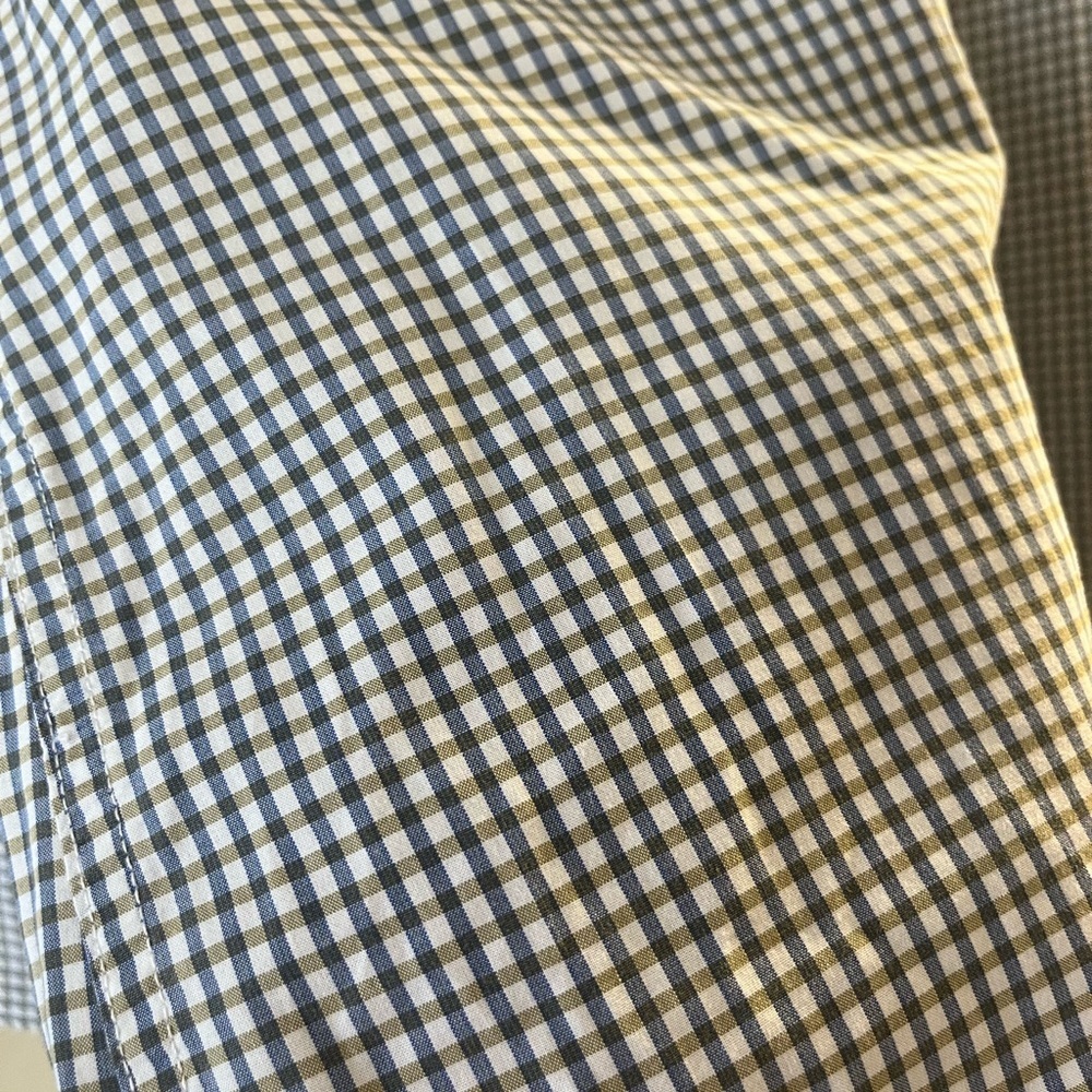 Banana Republic Men’s Blue & Olive Plaid Dress Shirt Slim Fit Men’s Size XL - Picture 3 of 16